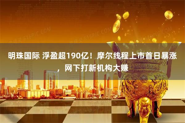 明珠国际 浮盈超190亿！摩尔线程上市首日暴涨，网下打新机构大赚